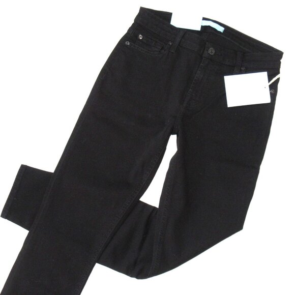 NWT 7 For All Mankind The Ankle Skinny in Black b(air) Stretch Jeans 26 - Picture 2 of 5